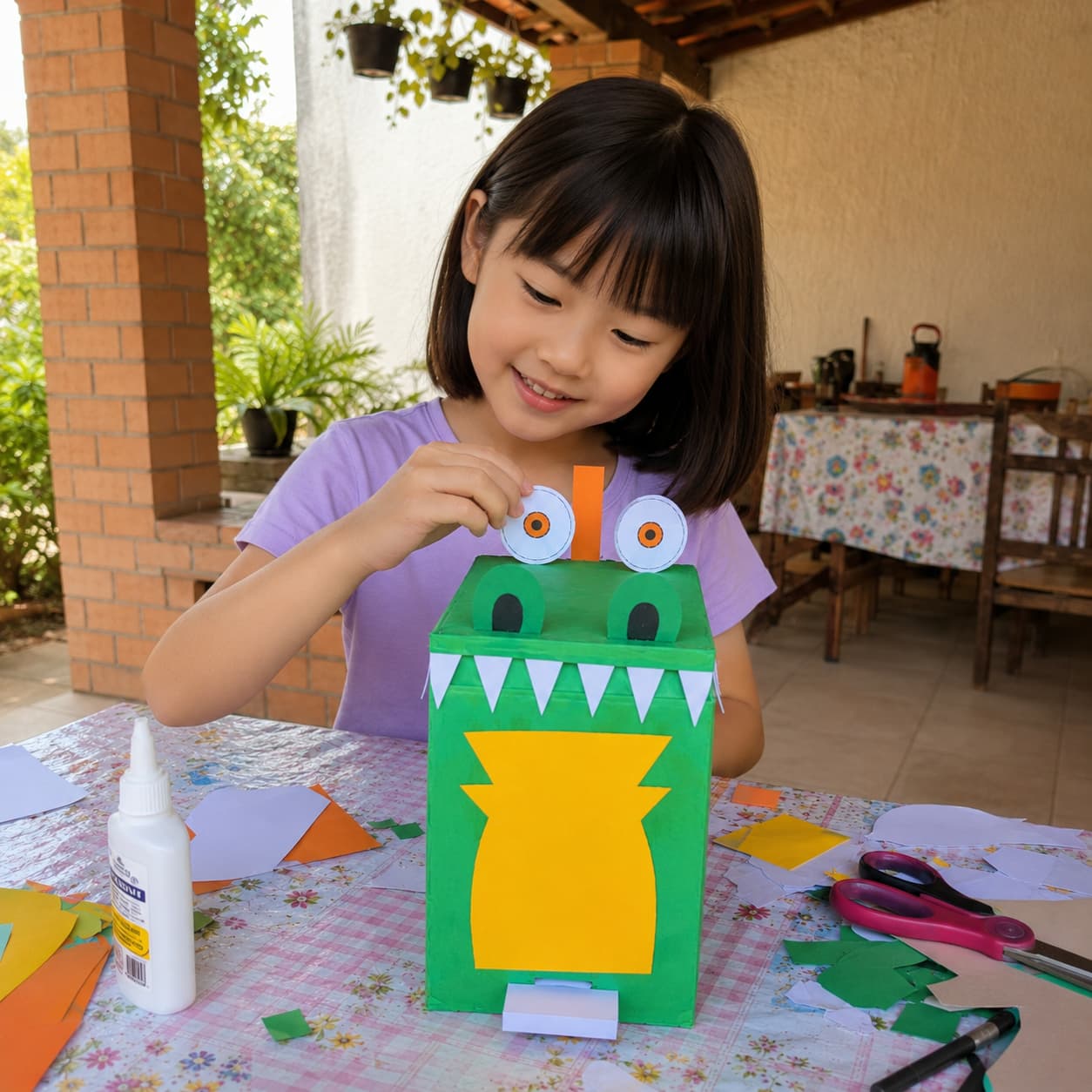 Niño creando un proyecto de Mentes en Acción